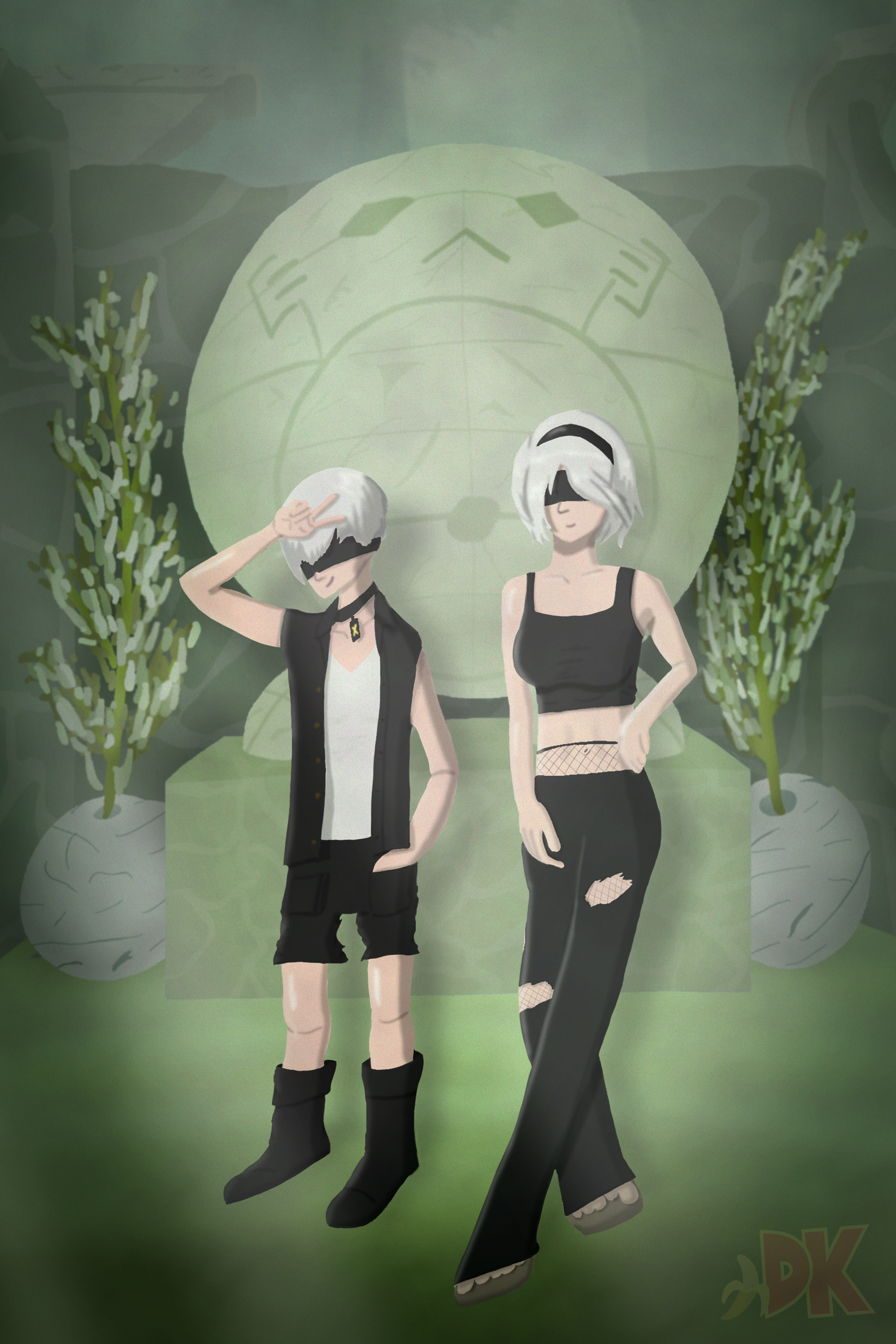 Fan art crossover of Porter Robinson's Second Sky x NieR: Automata